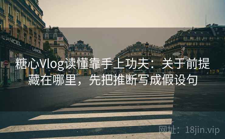 糖心Vlog读懂靠手上功夫：关于前提藏在哪里，先把推断写成假设句